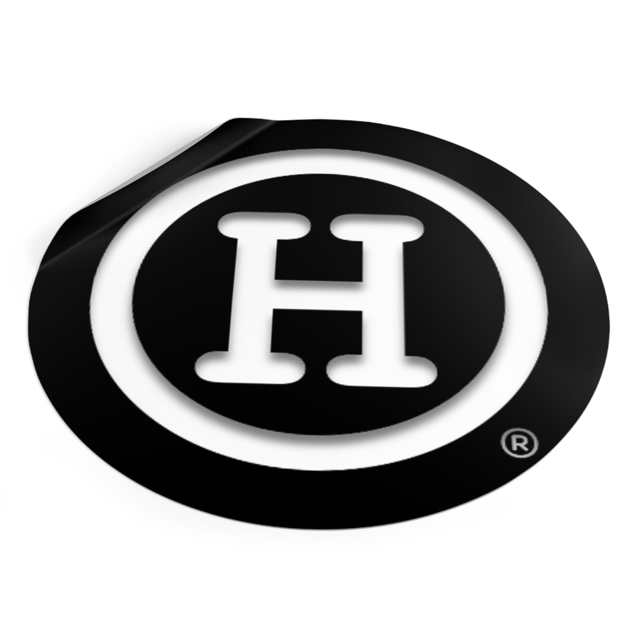 White Shadow (H) Sticker on Black