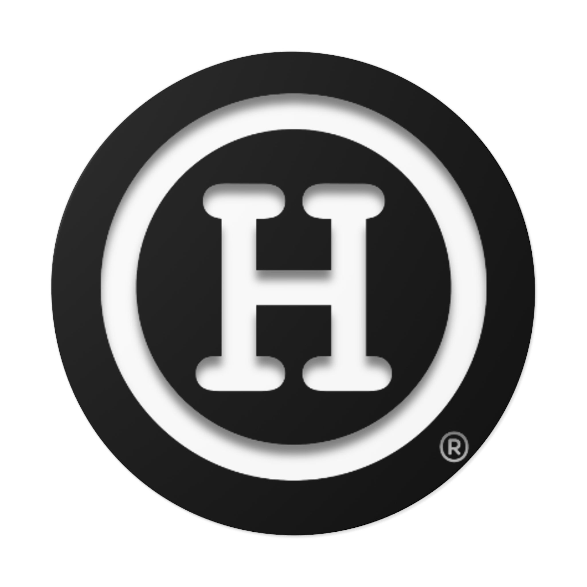 White Shadow (H) Sticker on Black