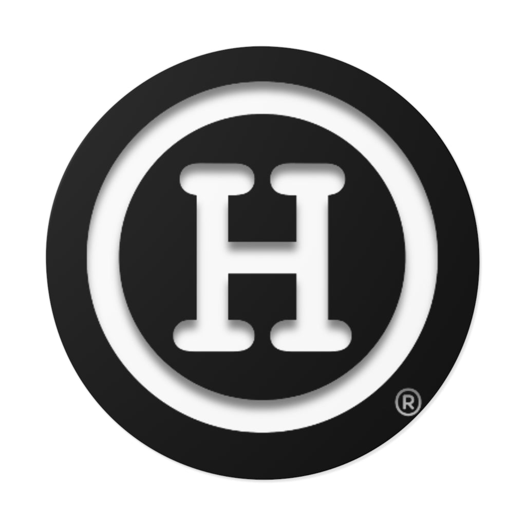 White Shadow (H) Sticker on Black